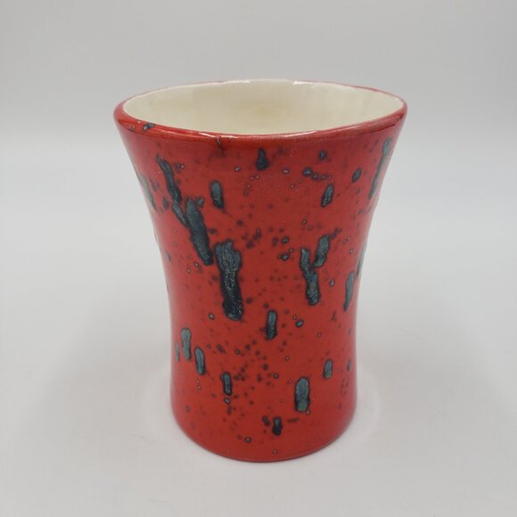 Vintage 70s Drip Glazed Mug Red - Picture 2 of 8